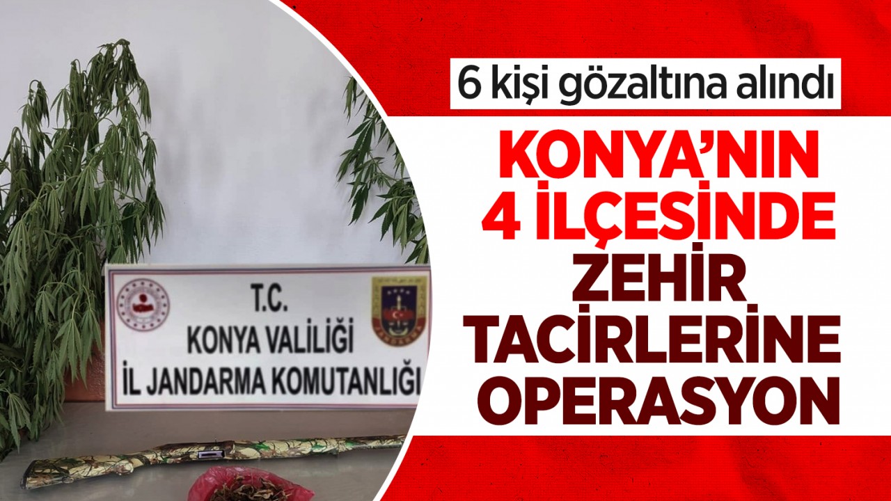 Konya’nın 4 ilçesinde zehir tacirlerine operasyon