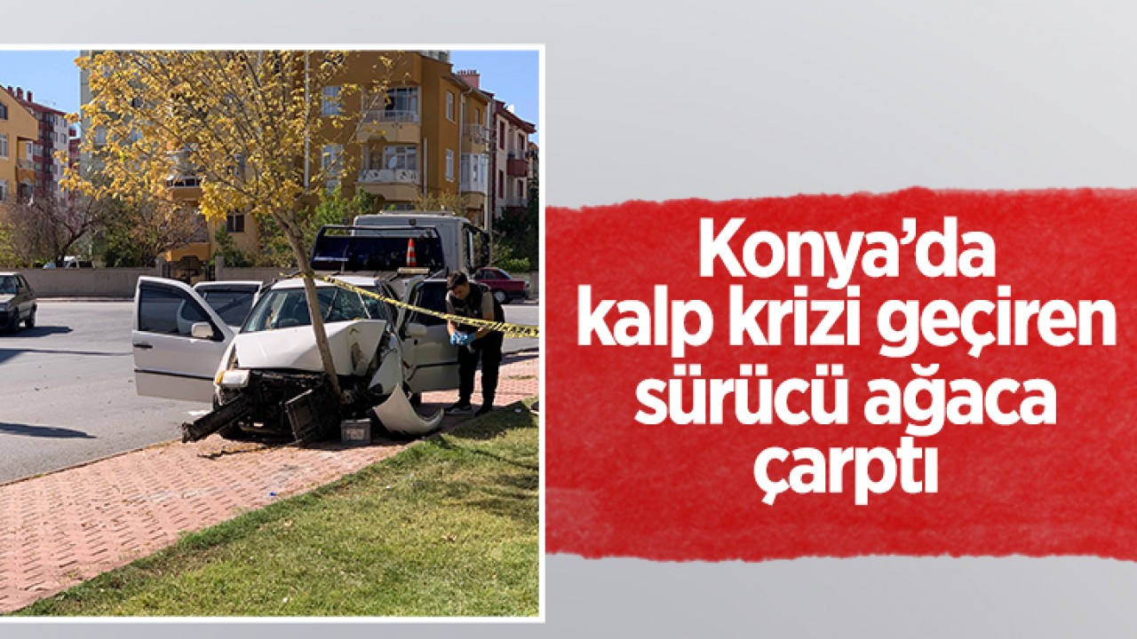 Konya’da kalp krizi geçiren sürücü ağaca çarptı!