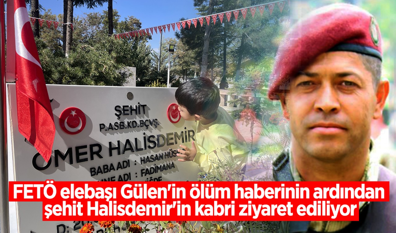 FETÖ elebaşı Gülen'in ölüm haberinin ardından şehit Halisdemir'in kabri ziyaret ediliyor