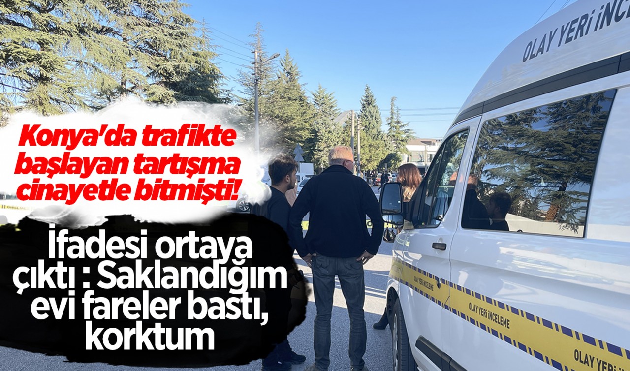 Konya'da trafikte başlayan tartışma cinayetle bitmişti! İfadesi ortaya çıktı:Saklandığım evi fareler bastı, korktum