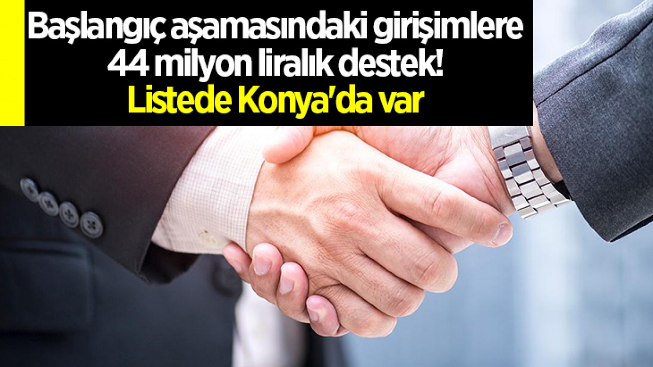 Başlangıç aşamasındaki girişimlere 44 milyon liralık destek! Listede Konya'da var 