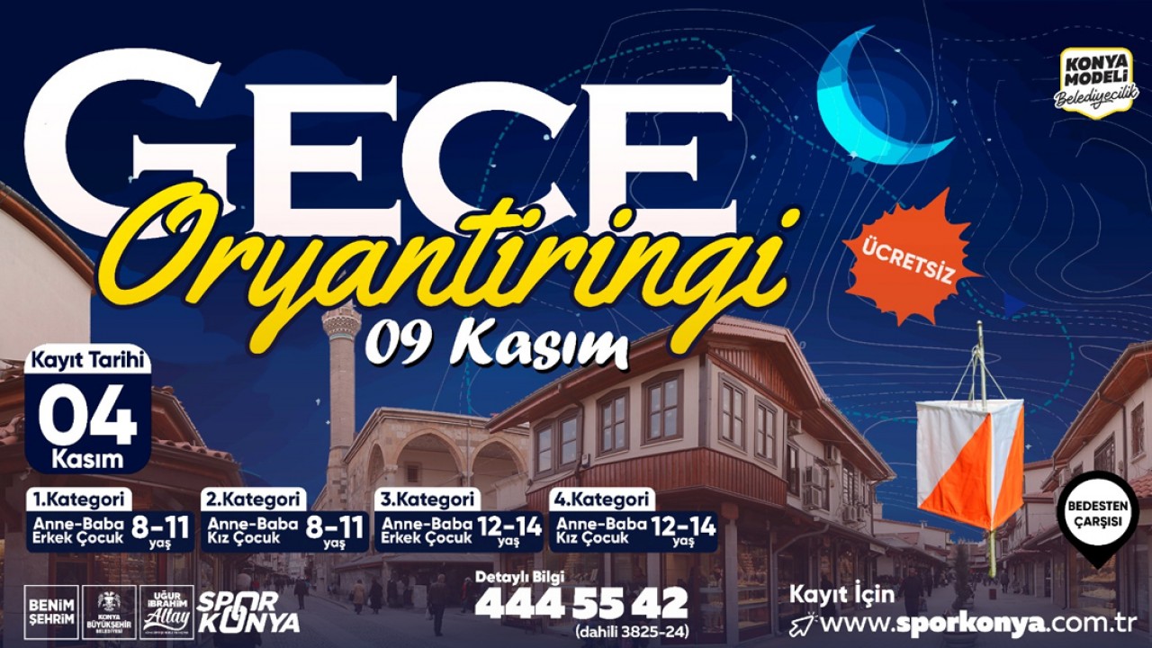 Konya Büyükşehir’den aileler için “Gece Oryantiringi” etkinliği