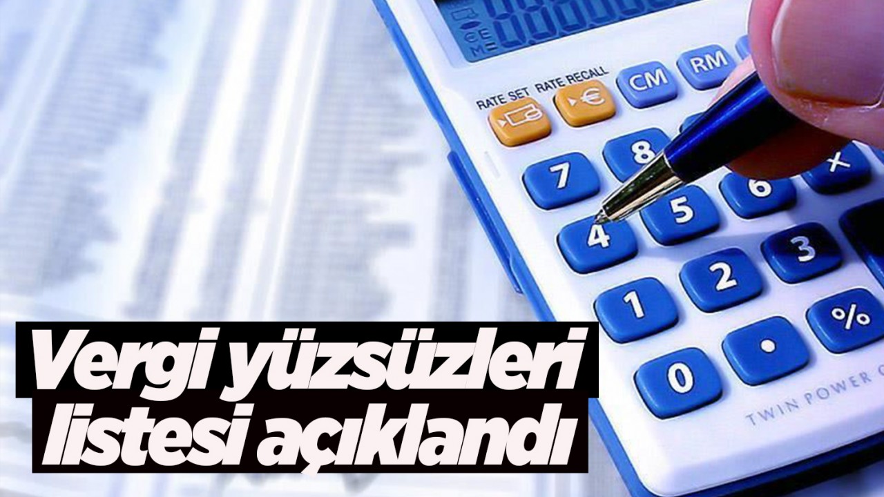 Vergi yüzsüzleri listesi açıklandı