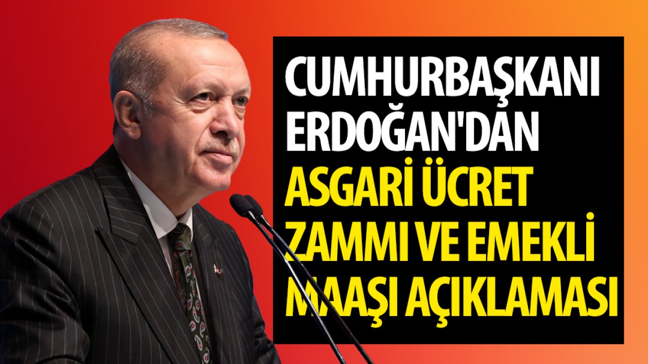 Cumhurbaşkanı Erdoğan'dan asgari ücret zammı ve emekli maaşı açıklaması