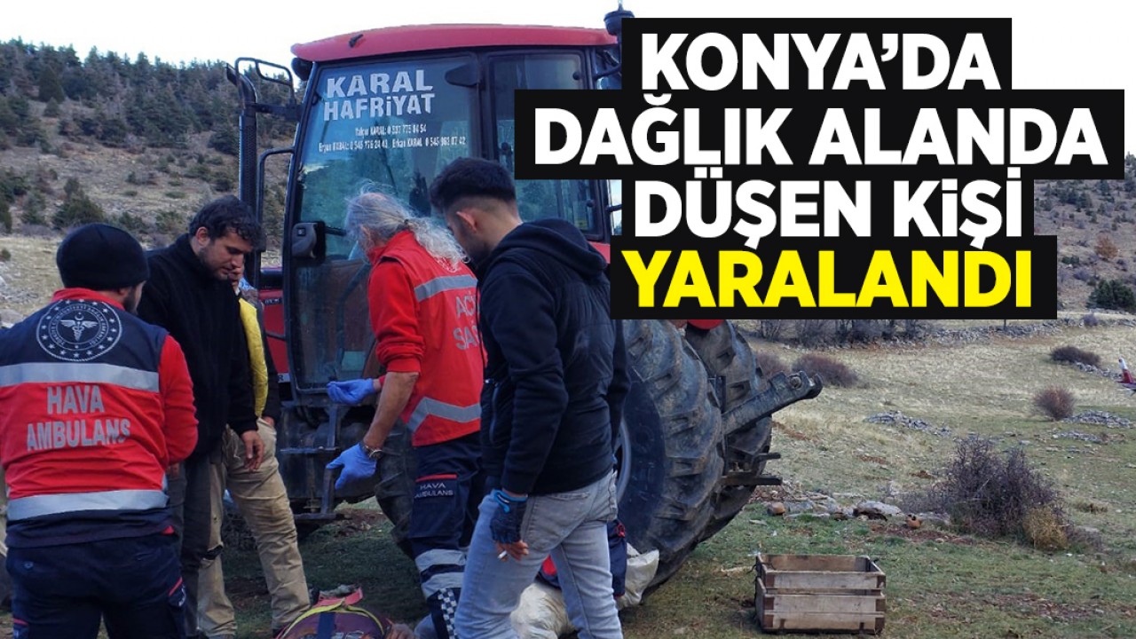 Konya'da dağlık alanda düşen kişi yaralandı