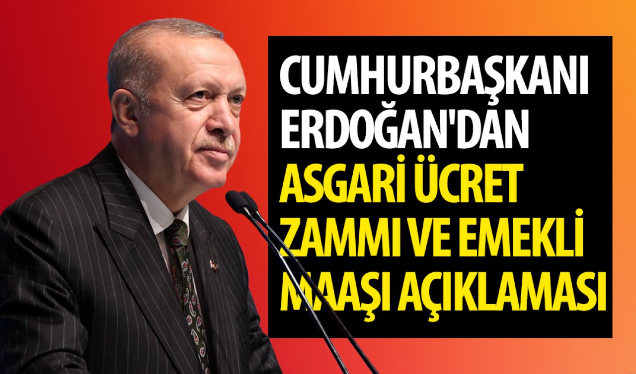 Cumhurbaşkanı Erdoğan'dan asgari ücret zammı ve emekli maaşı açıklaması