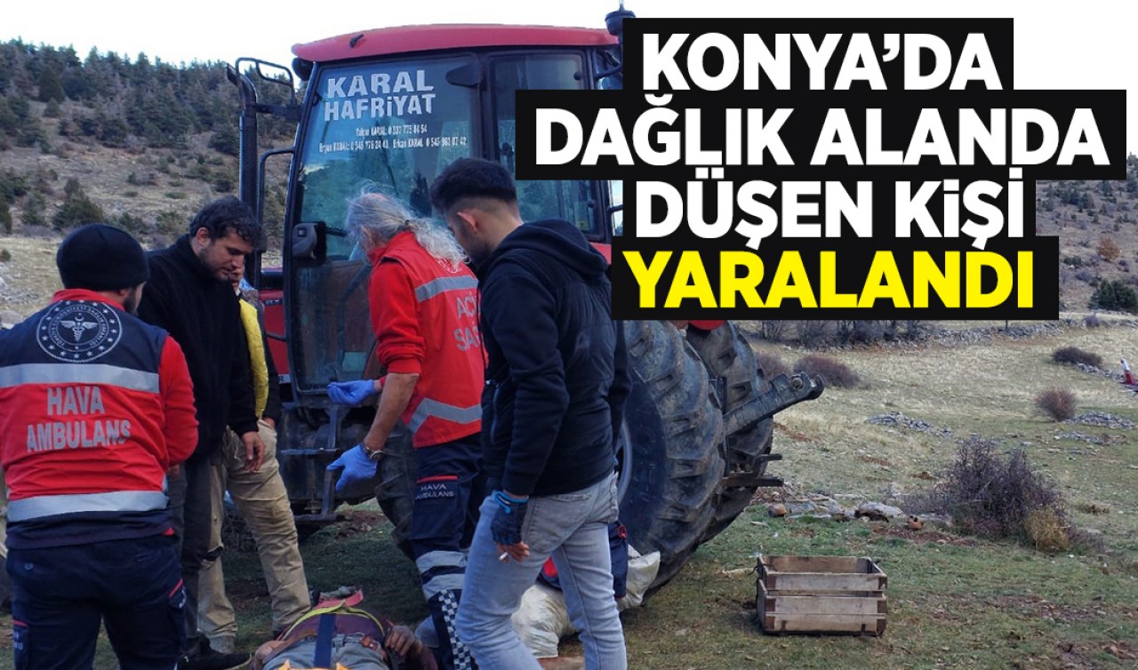 Konya'da dağlık alanda düşen kişi yaralandı