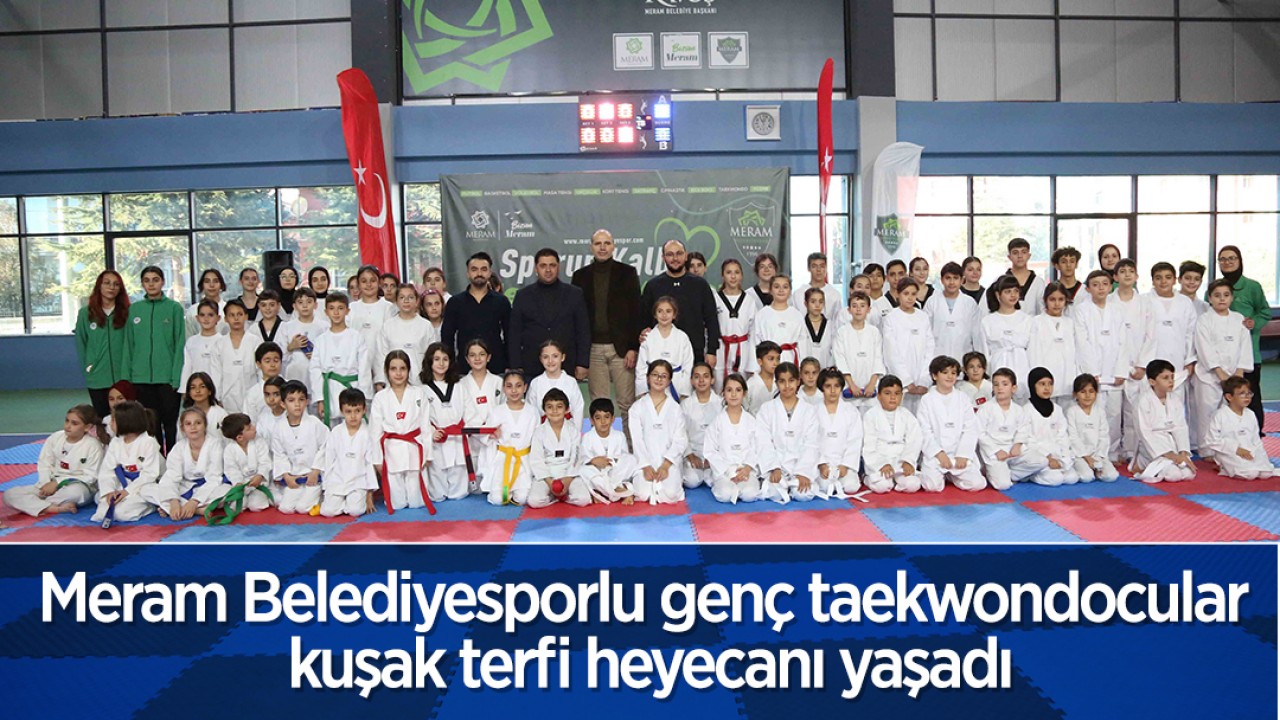 Meram Belediyesporlu genç taekwondocular kuşak terfi heyecanı yaşadı