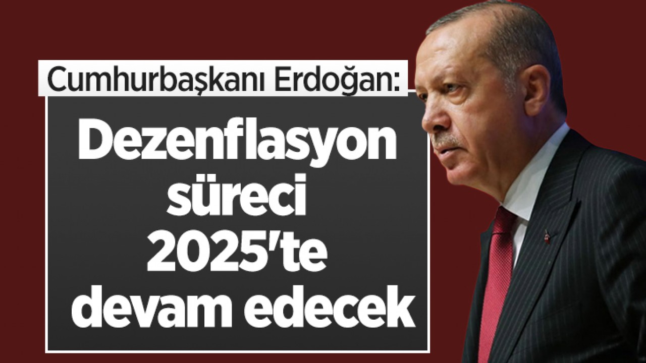 Cumhurbaşkanı Erdoğan: Dezenflasyon süreci 2025'te devam edecek