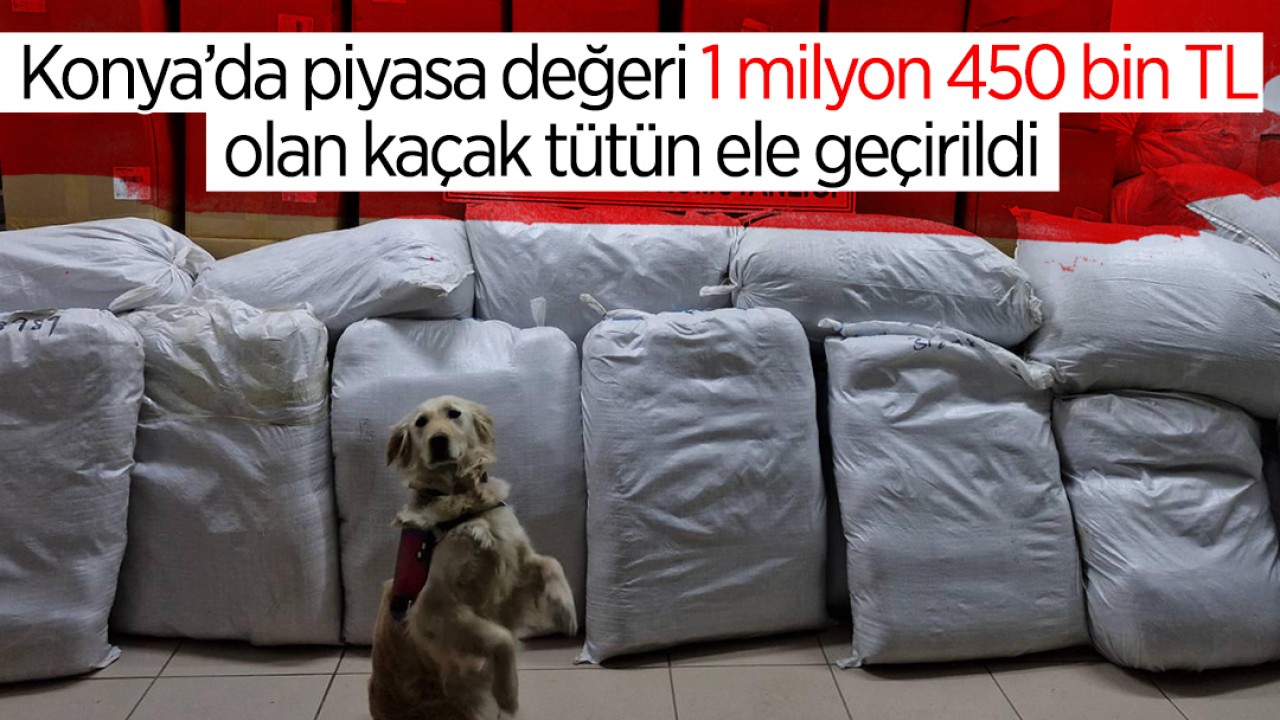 Konya’da piyasa değeri 1 milyon 450 bin TL olan kaçak tütün ele geçirildi 