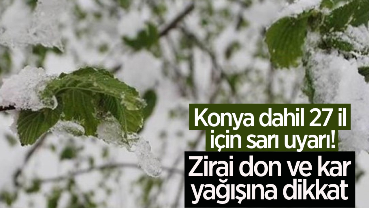 Konya dahil 27 il için “sarı“ uyarı: Zirai don ve kar yağışına dikkat